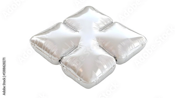 Fototapeta 3D Silver Balloon Isolated On Transparent Background For Celebration And Party