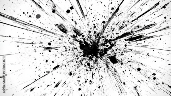Fototapeta Abstract ink splatter background with dynamic energy