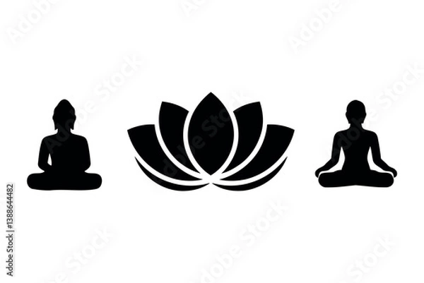 Obraz yoga silhouette vector