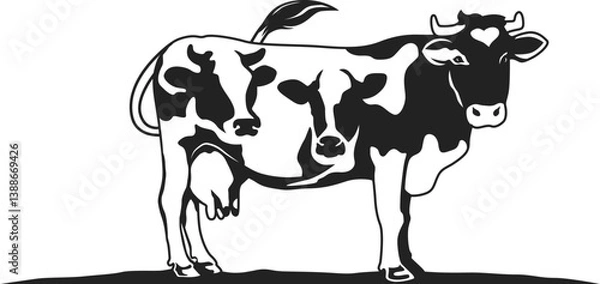 Obraz holstein cow illustration logo vector