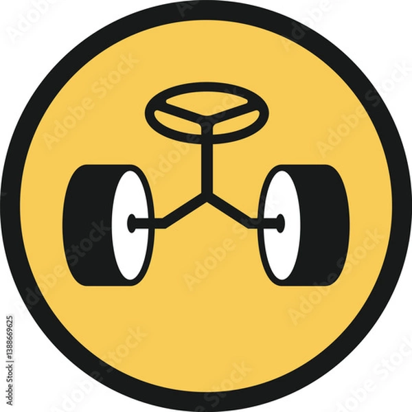 Obraz wheels icon logo vector illustration
