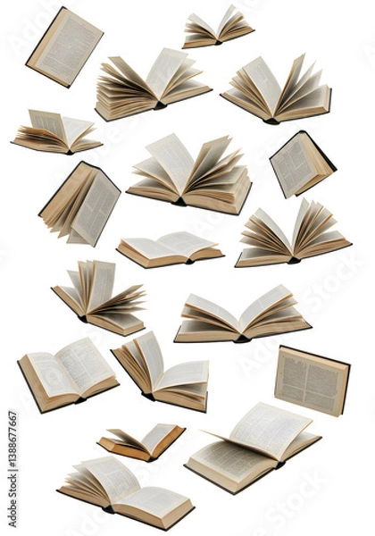 Fototapeta Surreal Floating Books in Airborne Scene