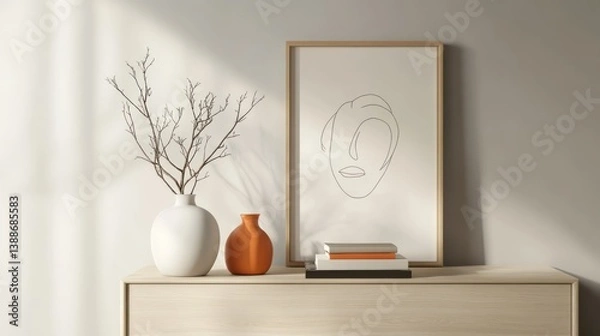 Obraz Minimalist Interior Decor By Generated AI