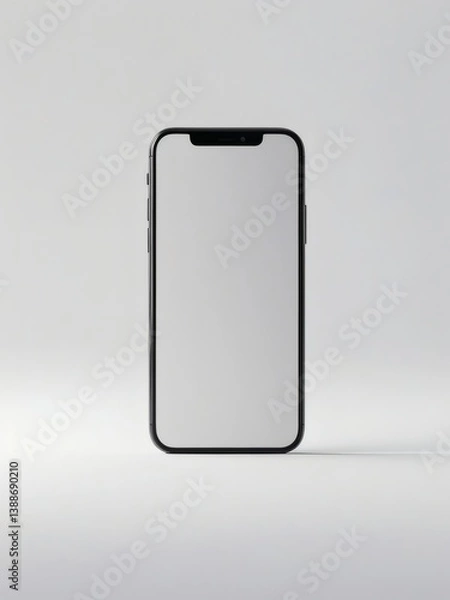 Fototapeta Modern Smartphone Frame Isolated on Gray Background, Minimalist Display Design

