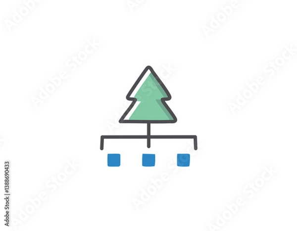 Fototapeta Programming icons pack. Isolated tree symbols collection