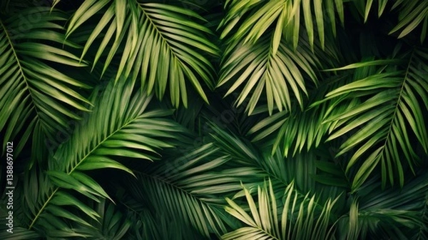 Fototapeta ヤシの葉の背景