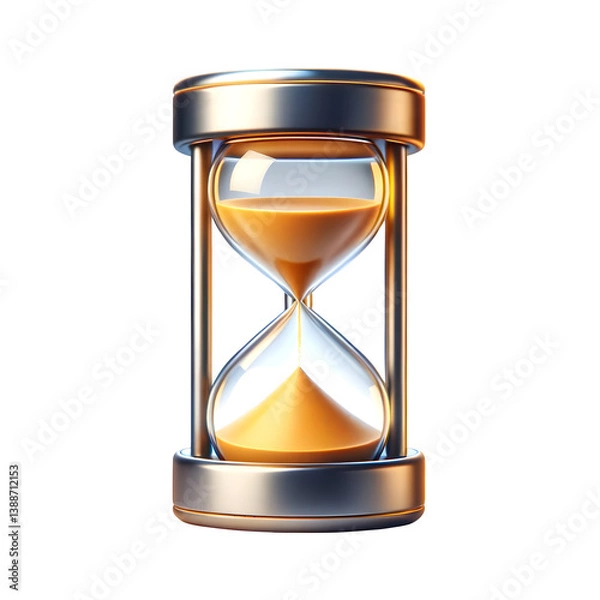 Fototapeta hourglass with sand on transparent background 