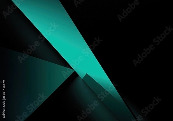Fototapeta Dynamic Geometric Shapes Intersecting in a Dark Background with a Mysterious Glow