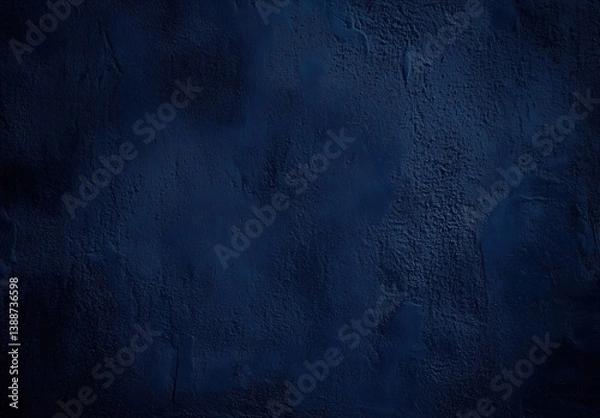 Fototapeta Deep Blue Textured Wall with Subtle Shadows Evoking Calmness and Depth