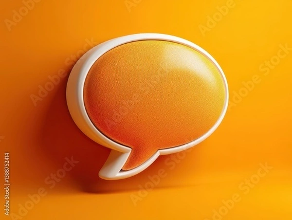 Obraz Vibrant Orange Speech Bubble on Bright Background for Communication Concept