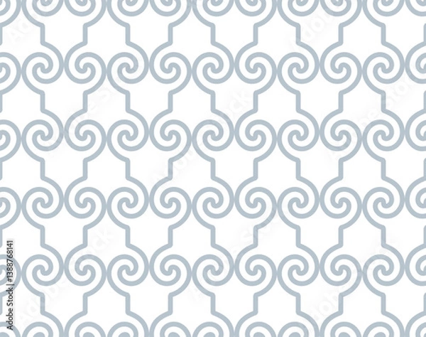 Fototapeta Abstract geometry pattern in Arabian style. Seamless vector background. White and gray graphic ornament. Simple lattice graphic design