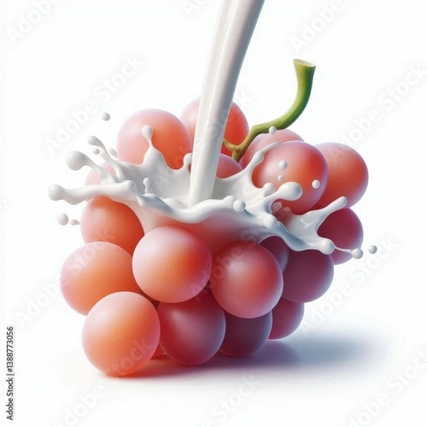 Obraz Luscious grapes bathed in a cascade of creamy milk a sweet and refreshing treat