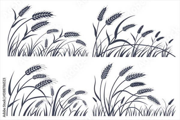 Fototapeta wheat field vector