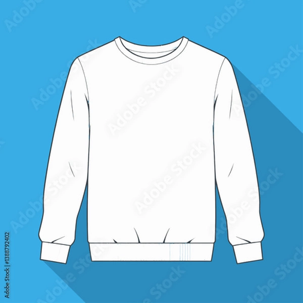 Obraz White long sleeve sweatshirt on blue background