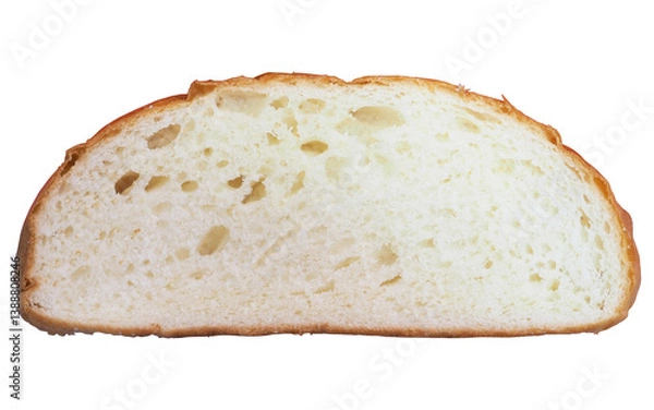 Fototapeta Slice of potato bread isolated on white background. front view bread clipping path isolated object. closeup sliced of potato bread clipart for isolated , clipping path , clipart element