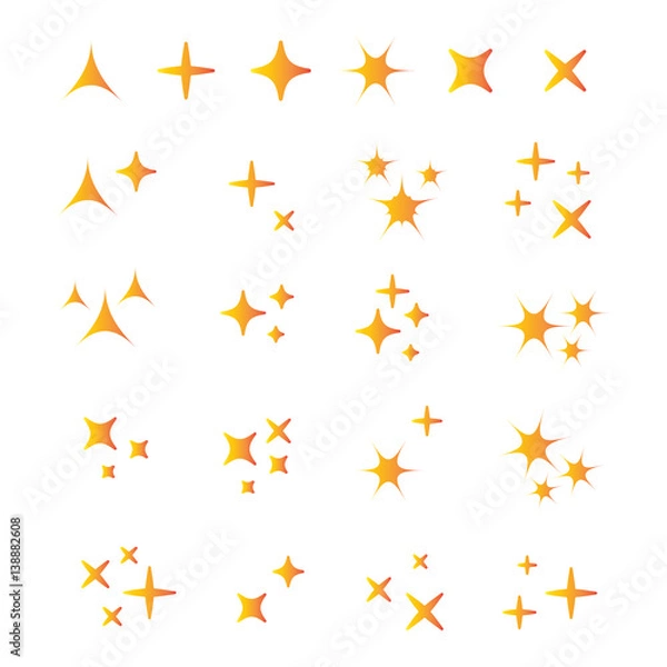 Fototapeta  sparkles icon set. Star element