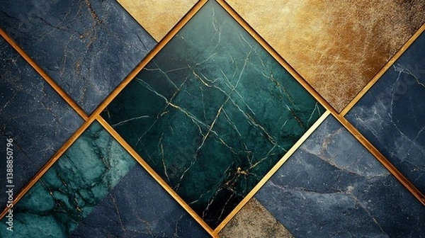 Fototapeta Abstract Decorative Luxury Geometric Pattern with Marble Texture Background