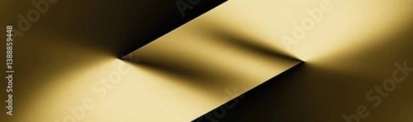 Fototapeta Elegant Abstract Gold Shape with Soft Shadow Play in Minimalist Design