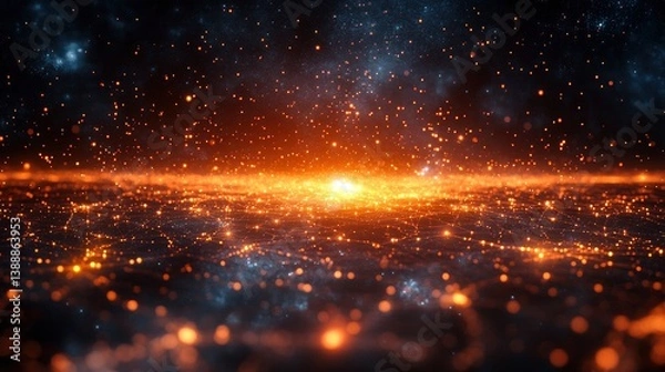 Fototapeta Network of interconnected smart devices in geometric space