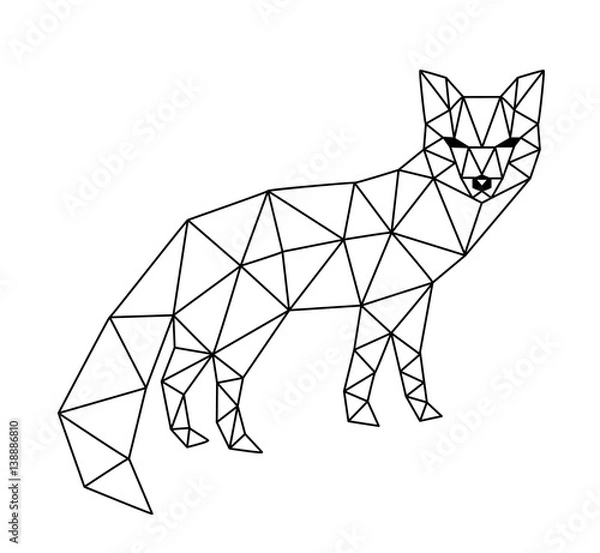 Obraz polygonal fox