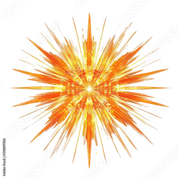 Obraz Abstract orange starburst design graphic art illustration
