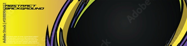 Obraz Abstract racing banner vector with dynamic lines and neon colors, perfect for gamers and e-sports themes. High energy and modern design.