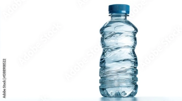 Fototapeta Water Bottle on White Background Fresh Clean Hydration Concept Studio Shot