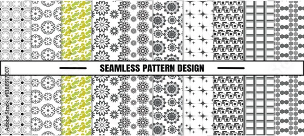 Obraz Simple geometric vector seamless pattern collection eilips shape  design layout