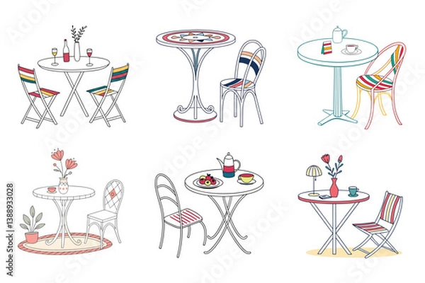 Fototapeta set of restaurant table icons