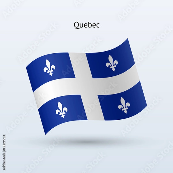 Obraz Canadian province of Quebec flag waving form.  