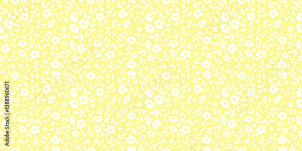Obraz pattern with a small pattern of flowers and leaves. vector illustration