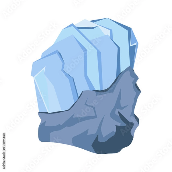 Fototapeta Semi precious gemstone jewel natural precious vector stone and mineral colorful shiny jewelry material agate geology crystal isolated on white background.