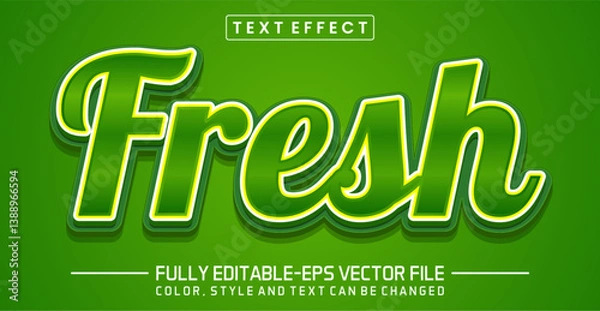 Fototapeta Fresh font Text effect editable