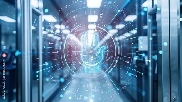 Obraz Electronic Access Control Panel - High-Tech Security and Smart Building