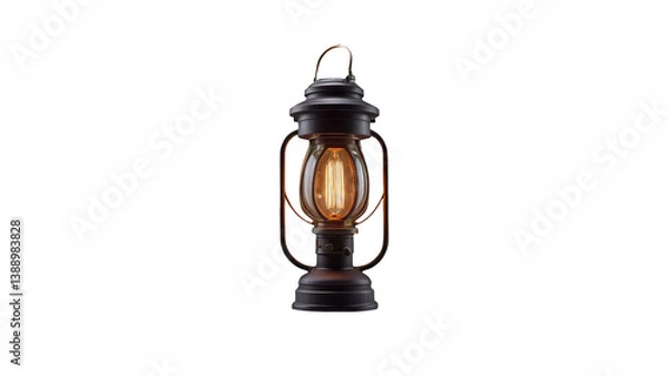 Obraz An old-style lantern with classic design, adding warmth to rustic or night-themed scenes.