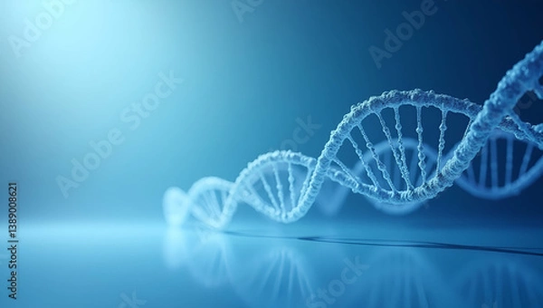 Fototapeta Expansive Minimalist Wallpaper Design: Genomics in Healthcare with Digital Genetic Data Visualization & Futuristic Clinical Imagery for Precision Medicine