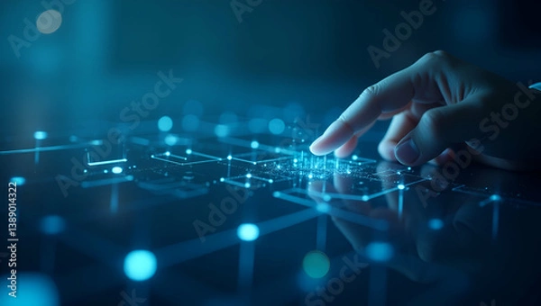 Fototapeta Transforming Global Financial Services: Future of International Digital Banking with Advanced Platforms, Mobile Tech, and Robust Cybersecurity - A Photo Stock Concept