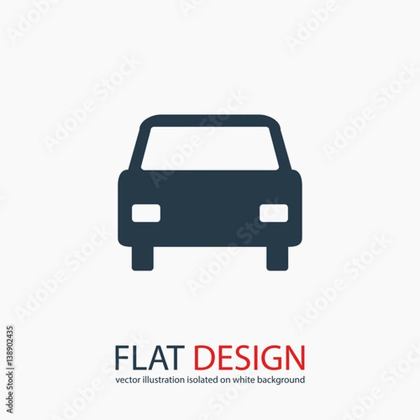 Fototapeta Car icon, vector illustration. Flat design style