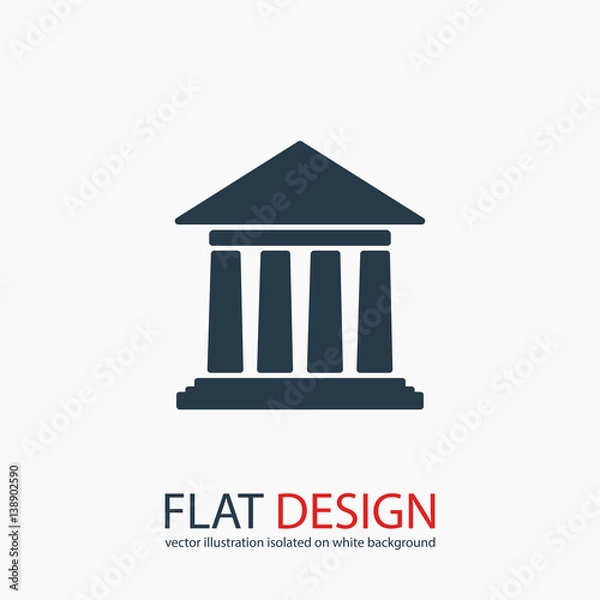 Fototapeta Historical building  icon, vector illustration. Flat design style 