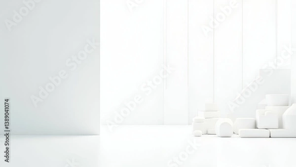 Obraz Sleek Minimalist Flat Wallpaper Design: Expansive Space Illustrating Fintech Retirement Planning with Innovative Investment Tools for Sustainable Wealth Growth