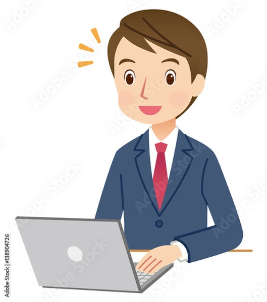 Fototapeta ビジネスマン　男性　パソコン