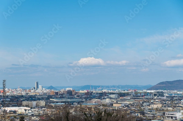 Fototapeta 高松市街並み　(サンポート高松シンボルタワー、女木島など)