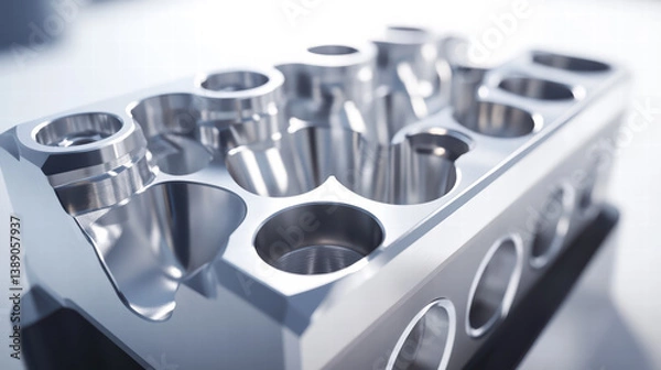 Fototapeta Intricate Steel Mold: A close-up shot of a meticulously crafted steel mold, showcasing its intricate design and precision engineering.