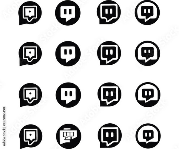 Obraz Twitch icon set