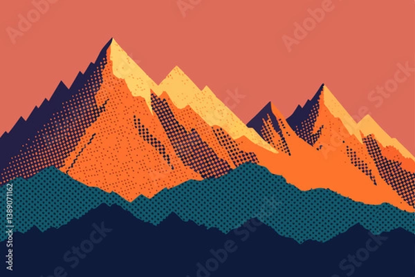 Fototapeta sunset in mountains