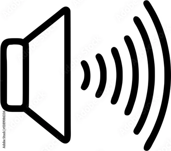 Fototapeta Dynamic sound wave in outline icon style, Sound wave theme.