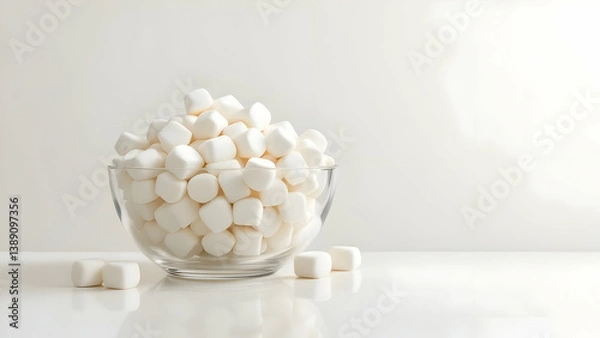 Fototapeta Bowl of Marshmallows: Soft, Sweet, and Irresistibly Fluffy Treat