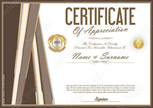 Fototapeta Certificate retro design template