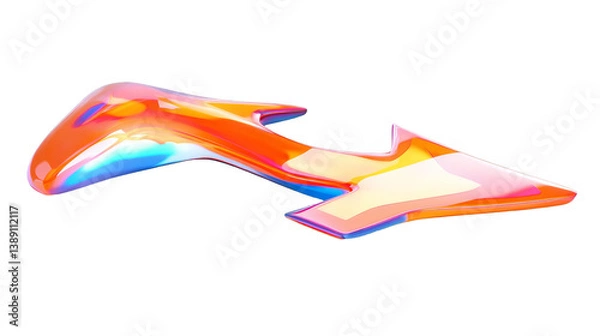 Fototapeta Abstract 3D Rendered Futuristic Aerospace Design Illustration With Transparent Background