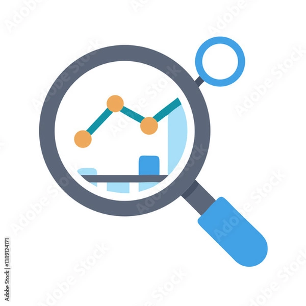 Fototapeta Search Analytics Graph Icon